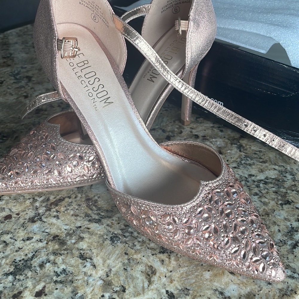 Rose Gold Rhinestone Shoes - Picture 3 of 4